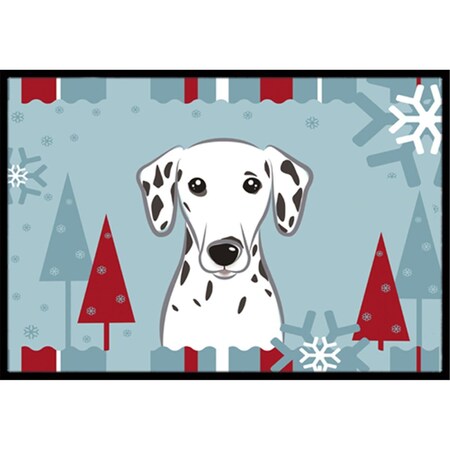 Carolines Treasures Winter Holiday Dalmatian Indoor and Outdoor Mat- 18 x 27 in. BB1706MAT